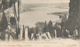 1438 - Le Corne d or, vue prise d Eyoub, Constantinople