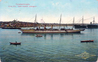 421 Corne d'or. Yacht Impérial Erthogrul, Constantinople