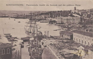 390 Panoramische Ansicht des Arsenals und des goldenen Horns